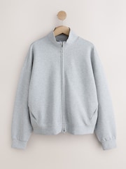 Grey Soft Scuba Zip Through Jacket - Image 6 of 9