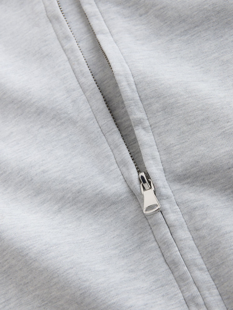 Grey Soft Scuba Zip Through Jacket - Image 9 of 9