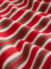 Red/White Cosy Lace Trim Short Sleeve Top - Image 7 of 7