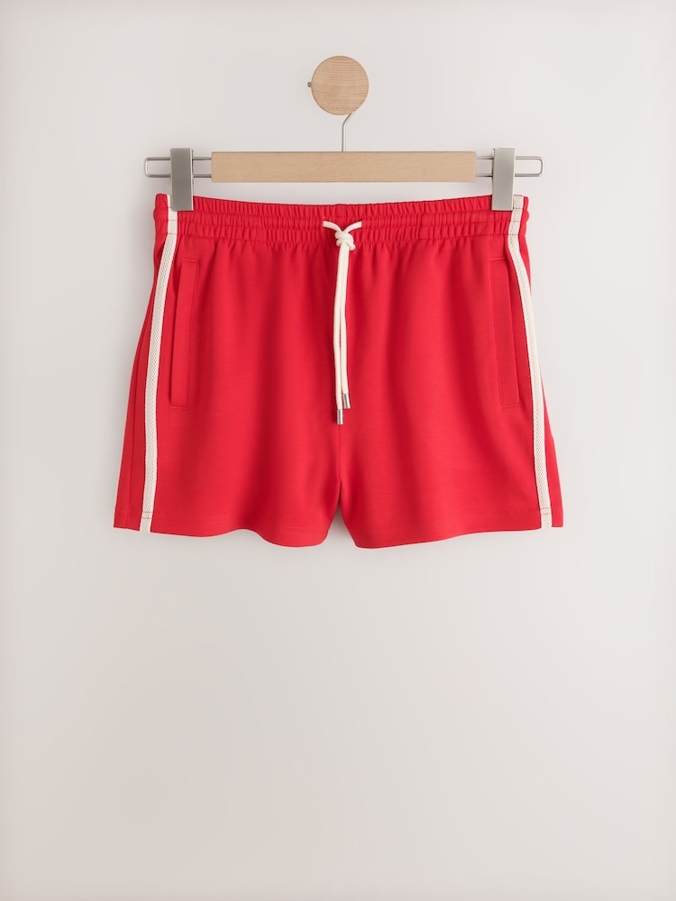 Red Slinky Side Stripe Shorts - Image 1 of 3 Red Slinky Side Stripe Shorts - Image 1 of 3