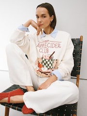 Ecru Autumnal Apple Cider Graphic Sweatshirt - Image 1 of 7