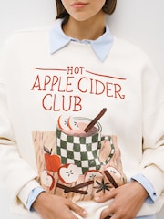 Ecru Autumnal Apple Cider Graphic Sweatshirt - Image 4 of 7