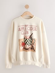 Ecru Autumnal Apple Cider Graphic Sweatshirt - Image 5 of 7