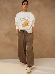 Ecru Pumpkin Latte Snoopy Licence Sweatshirt - Image 3 of 7