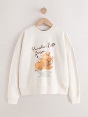 Ecru Pumpkin Latte Snoopy Licence Sweatshirt - Image 5 of 7