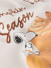 Ecru Pumpkin Latte Snoopy Licence Sweatshirt - Image 6 of 7