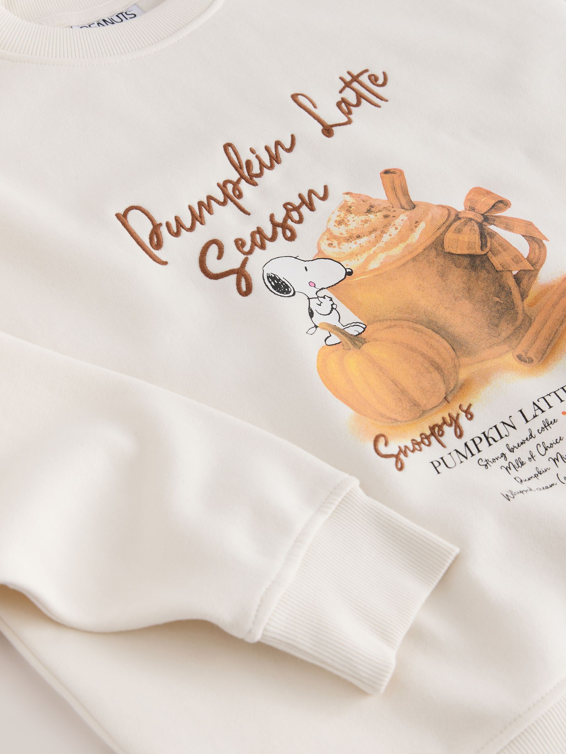 Buy Ecru Pumpkin Latte Snoopy Licence Sweatshirt from Next USA