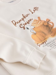 Ecru Pumpkin Latte Snoopy Licence Sweatshirt - Image 7 of 7