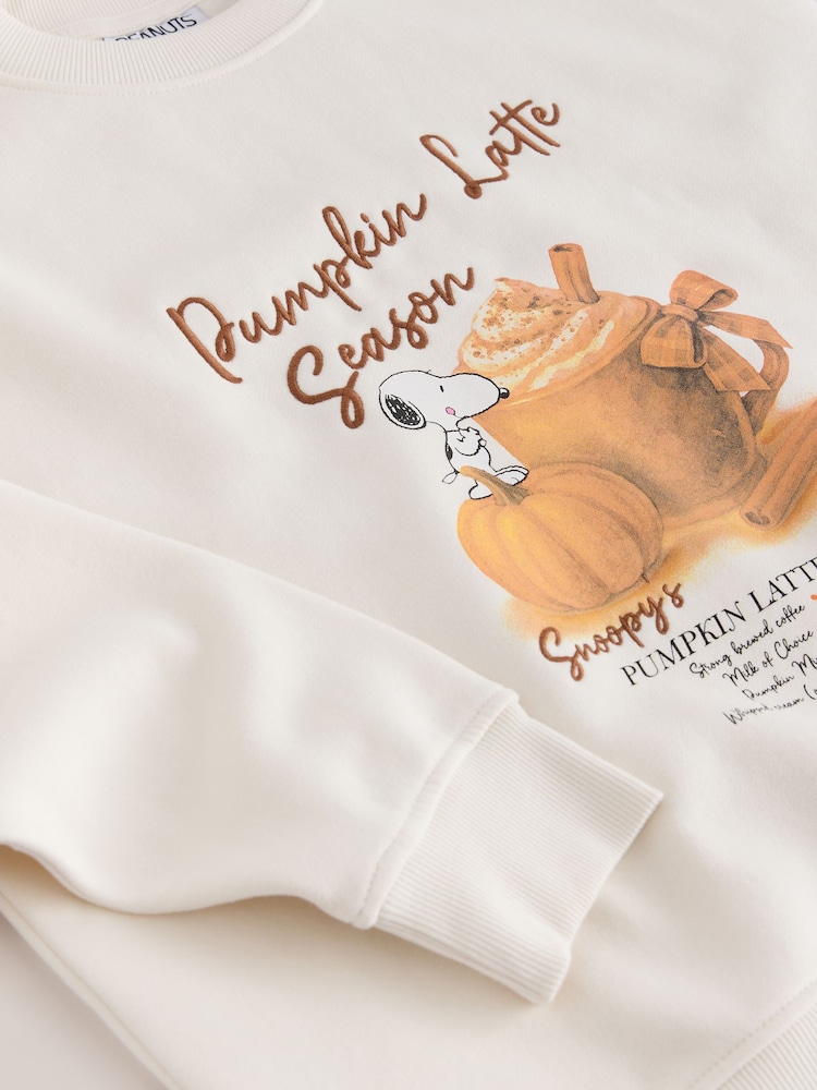 Ecru Pumpkin Latte Snoopy Licence Sweatshirt - Image 7 of 7 Ecru Pumpkin Latte Snoopy Licence Sweatshirt - Image 7 of 7