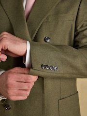 Joules Green Slim Fit Linen Suit Jacket - Image 5 of 10