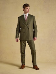 Joules Green Slim Fit Linen Suit Trousers - Image 3 of 6