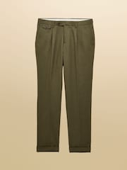 Joules Green Slim Fit Linen Suit Trousers - Image 6 of 6