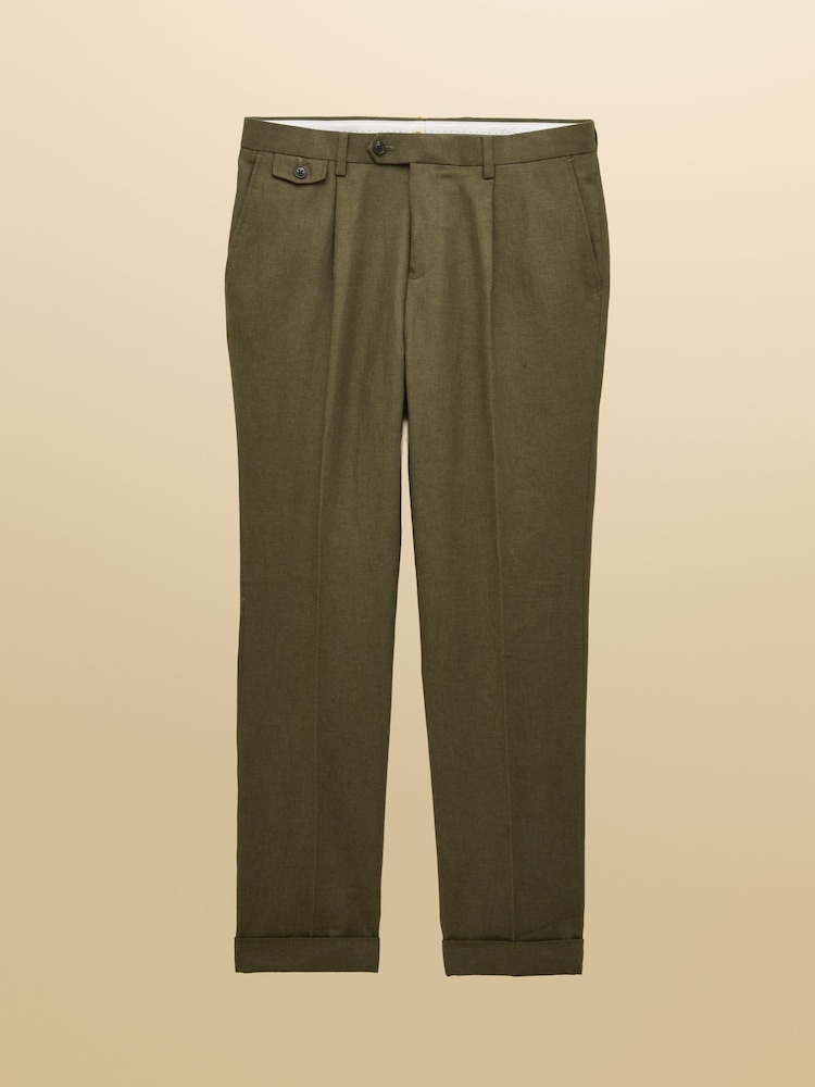 Joules Green Slim Fit Linen Suit Trousers - Image 6 of 6 Joules Green Slim Fit Linen Suit Trousers - Image 6 of 6