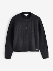 Laura Ashley Black Cable Knit Cardigan - Image 6 of 9