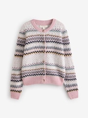 Laura Ashley Pink Cable Knit Cardigan - Image 4 of 6