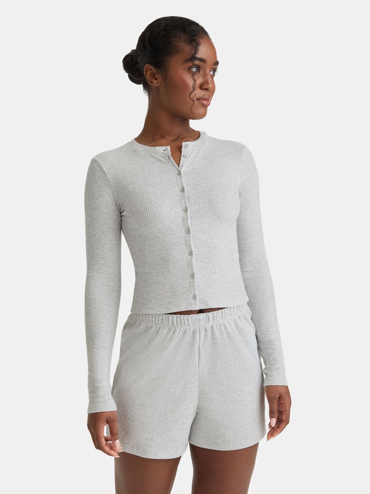 TALA Grey Soft Lounge Pyjama Shorts - Image 1 of 3