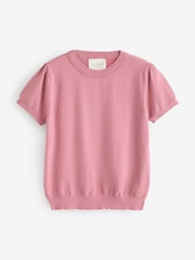 Laura Ashley Pink Short Sleeve Cashmere Knit Top - Image 5 of 8