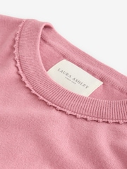 Laura Ashley Pink Short Sleeve Cashmere Knit Top - Image 7 of 8