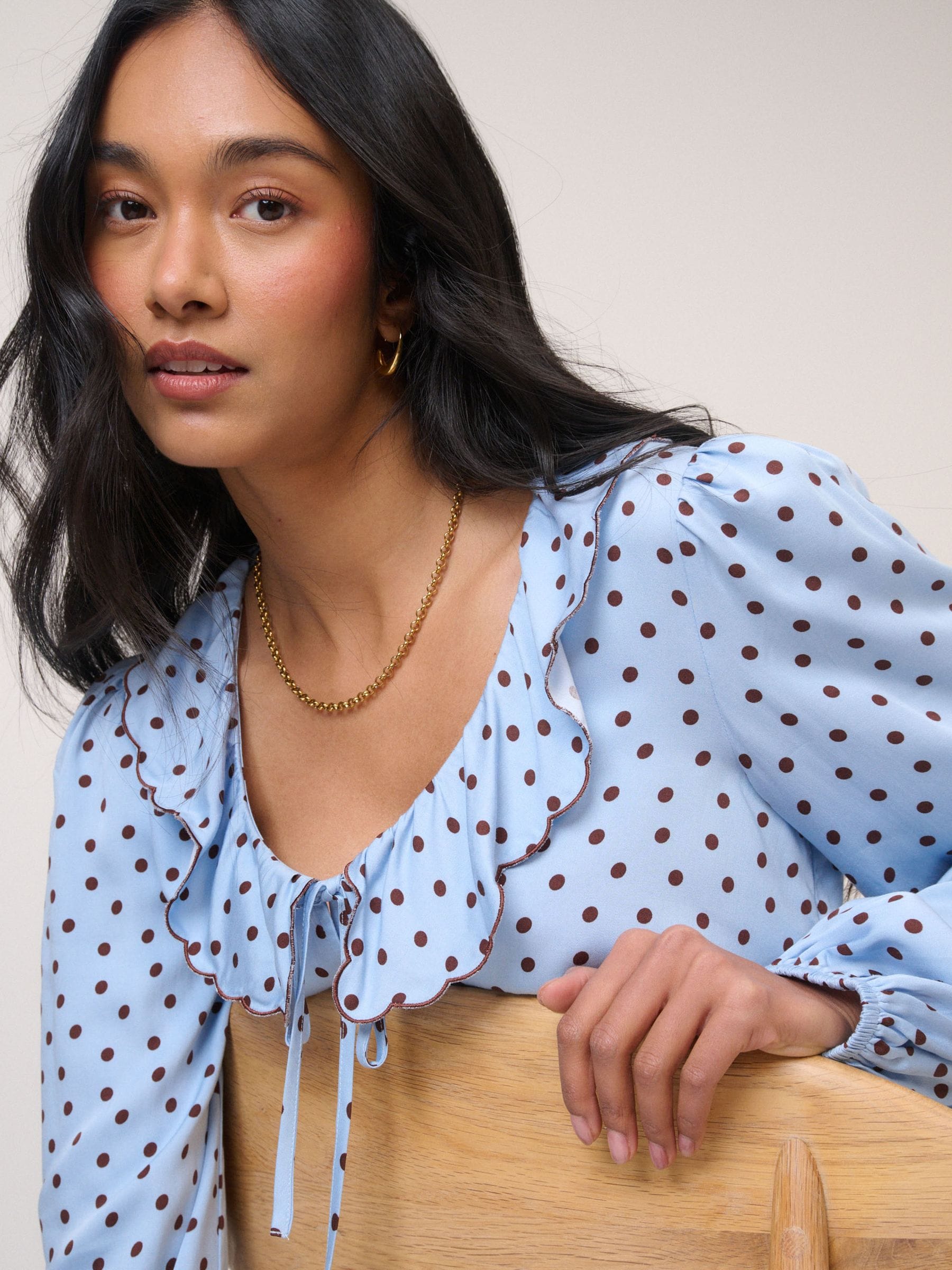 Buy Nobodys Child Blue Tommie Satin Blouse from the Next UK online
