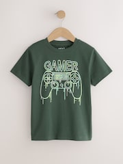 Blue/Green/Purple Regular Fit Graphic Print Short Sleeve T-Shirts 3 Pack (3-16yrs) - Image 4 of 7