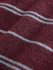 Laura Ashley Burgundy Red/Blue Stripe Crew Neck Jumper With A Touch Of Wool - Image 9 of 9