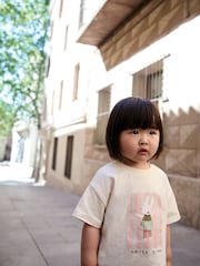 Ecru White Bunny Short Sleeve T-Shirt and Wide Frill Trousers Set (3mths-7yrs) - Image 4 of 9