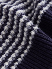Navy/Blue Textured Knitted Polo Shirt (3-16yrs) - Image 7 of 8