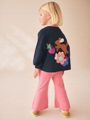 Bleu marine motif chien - Ensemble Manches longues Top et Leggings (3mths-7yrs) - Image 2 de 4
