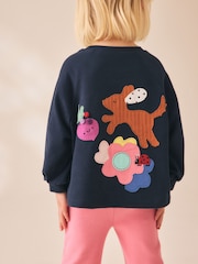 Bleu marine motif chien - Ensemble Manches longues Top et Leggings (3mths-7yrs) - Image 3 de 4