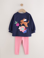 Navy Dog Long Sleeve Top and Leggings Set (3mths-7yrs) - Image 7 of 12