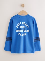 Blue/Red/Green Varsity Graphic Long Sleeve Relaxed Fit T-Shirts 3 Pack (3-16yrs) - Image 5 of 7