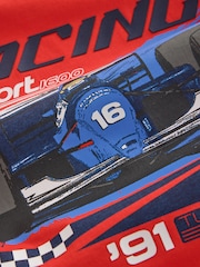 Red/White/Navy Racing Graphic Long Sleeve Relaxed Fit T-Shirts 3 Pack (3-16yrs) - Image 7 of 7