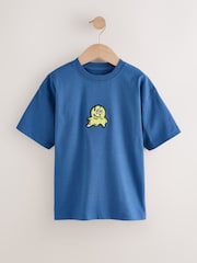 Blue/Neutral/Plum - Kurzarm-T-Shirts in Relaxed-Fit mit Grafikprint im 3er-Pack (3–16J.) - Bild 4 von 7