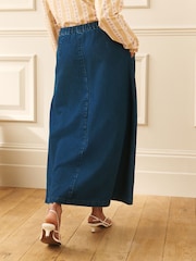 Laura Ashley Denim Button Front Skirt - Image 3 of 4