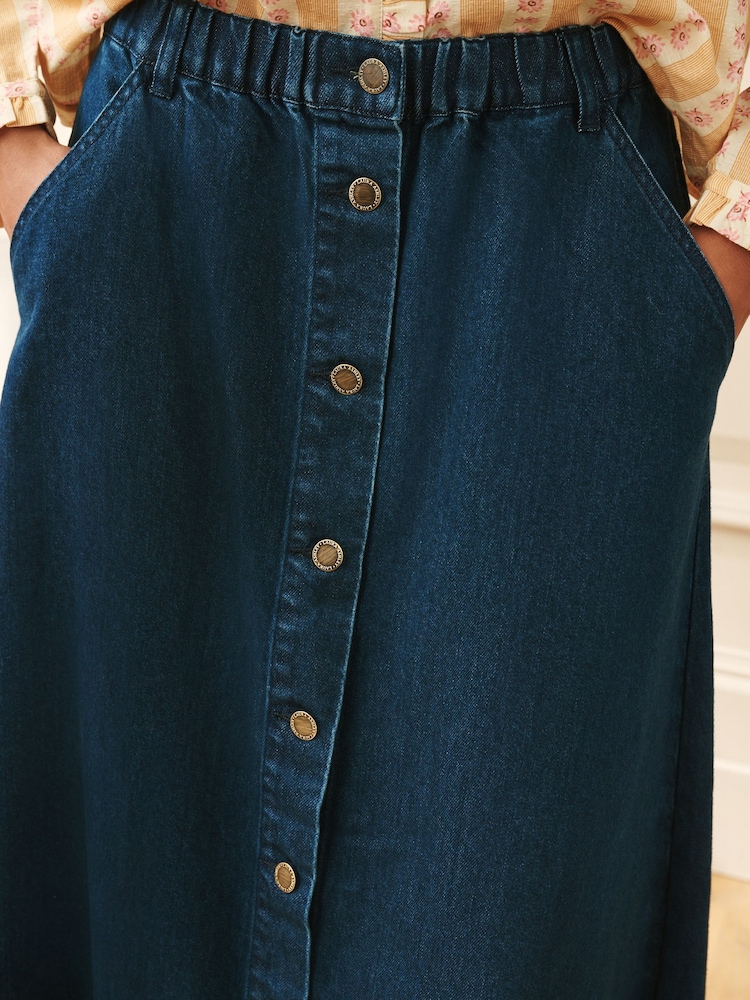 Laura Ashley Denim Button Front Skirt - Image 4 of 4