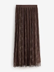 Laura Ashley Brown Floral Lace Skirt - Image 5 of 7