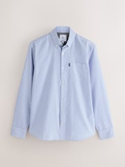 Blue Stripe Regular Fit Easy Iron Button Down Long Sleeve Oxford Shirt - Image 6 of 8