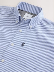 Blue Stripe Regular Fit Easy Iron Button Down Long Sleeve Oxford Shirt - Image 7 of 8