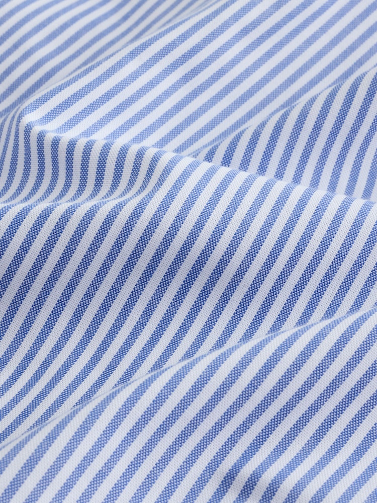 Blue Stripe Regular Fit Easy Iron Button Down Long Sleeve Oxford Shirt - Image 8 of 8