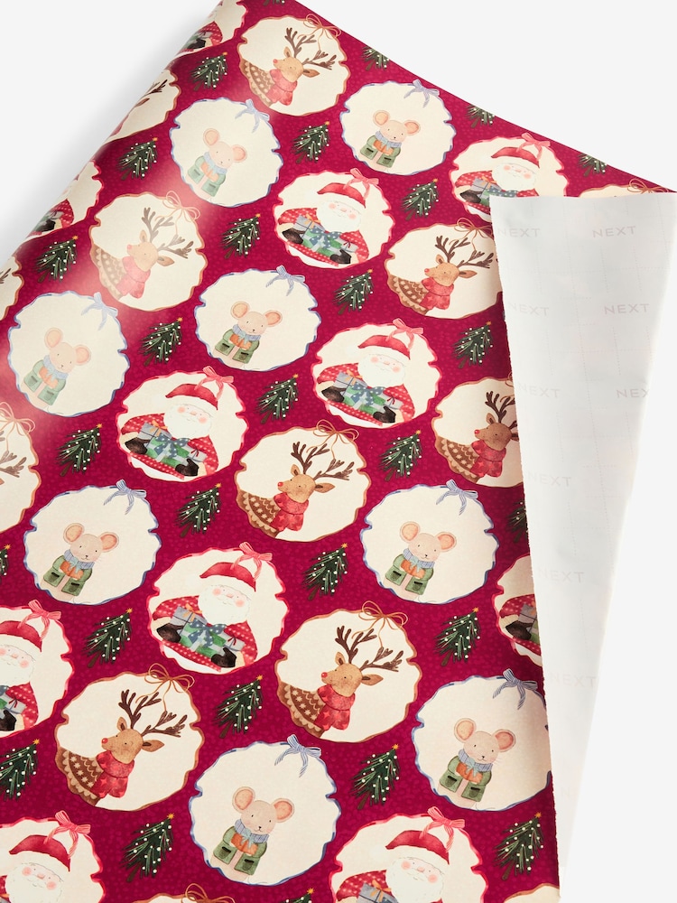 Red Classic Santa Extra Wide 10M Christmas Wrapping Paper - Image 4 of 4