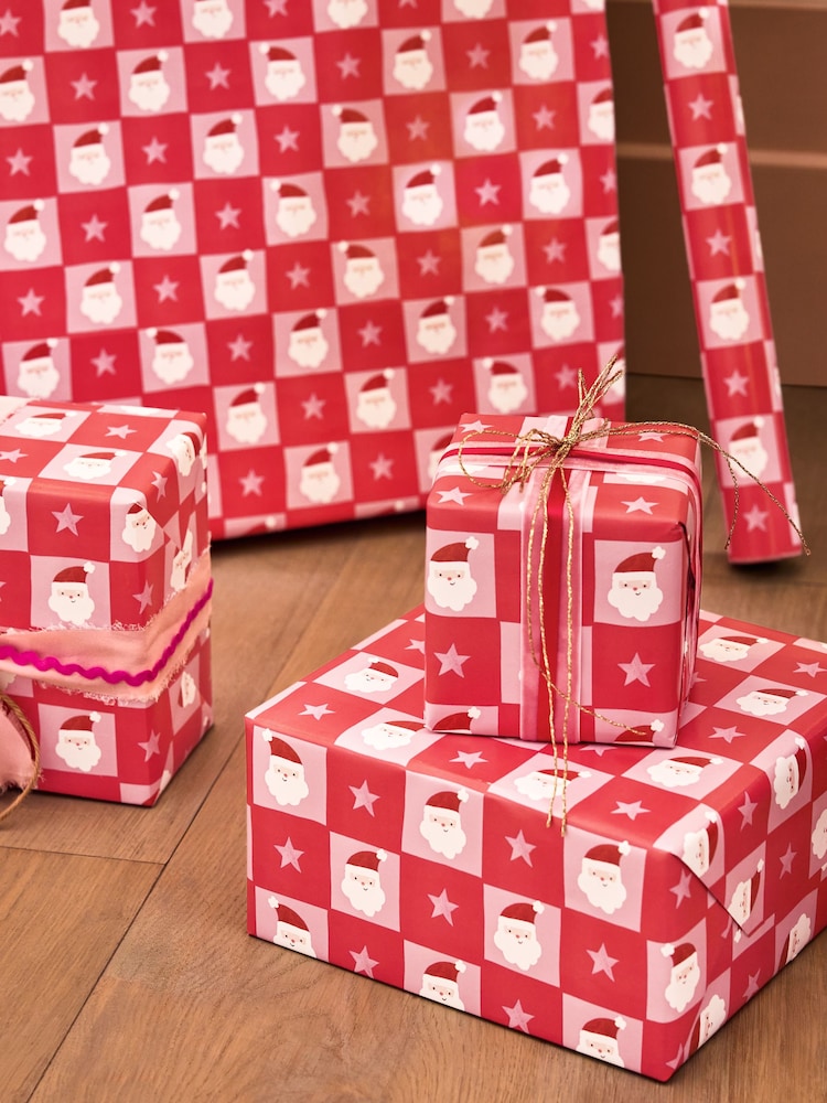 Pink Santa Extra Wide 10M Christmas Wrapping Paper - Image 2 of 4