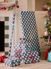 Navy Blue Santa Extra Wide 10M Christmas Wrapping Paper - Image 1 of 3