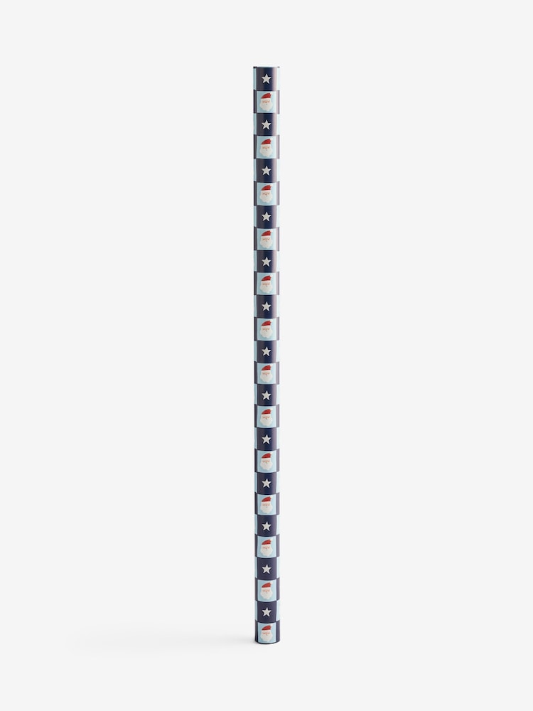 Navy Blue Santa Extra Wide 10M Christmas Wrapping Paper - Image 3 of 3