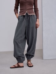 Washed Charcoal Balloon Leg Trousers - Image 3 of 9