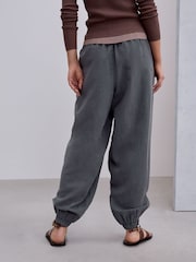 Washed Charcoal Balloon Leg Trousers - Image 4 of 9
