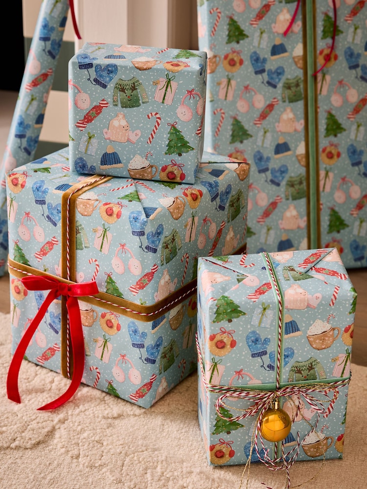 Multi Colour Cosy Icon Extra Wide 10M Christmas Wrapping Paper - Image 2 of 4 Multi Colour Cosy Icon Extra Wide 10M Christmas Wrapping Paper - Image 2 of 4