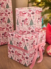 Pink Howdy Santa Extra Wide 10M Christmas Wrapping Paper - Image 2 of 4