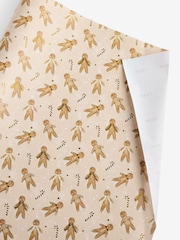 Natural Gingerbread Extra Wide 10M Christmas Wrapping Paper - Image 3 of 4