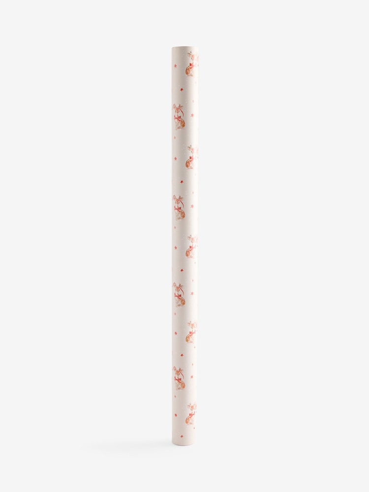 Natural Cream Deer Print Standard Width 15m Christmas Wrapping Paper - Image 3 of 3 Natural Cream Deer Print Standard Width 15m Christmas Wrapping Paper - Image 3 of 3