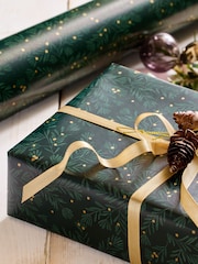 Green Foliage Sprig Standard Width 15m Christmas Wrapping Paper - Image 4 of 4